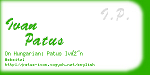 ivan patus business card